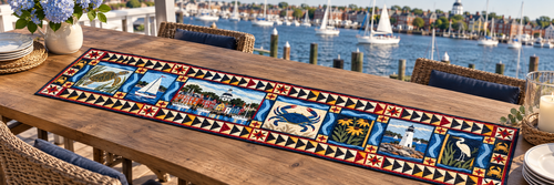 Maryland Harbor Craft Quilted Table Runner — Outdoor
