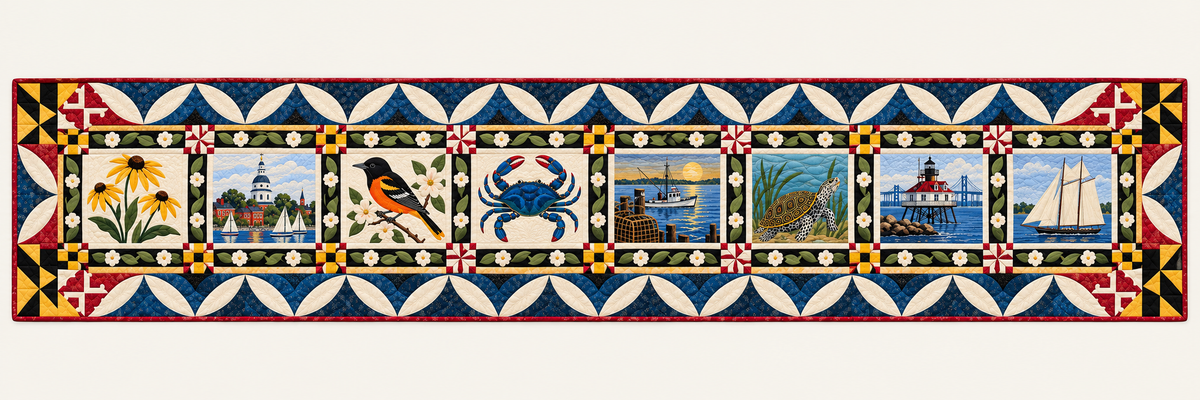 Maryland Heritage Album Quilted Table Runner — Runner Design