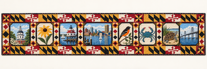Maryland Landmark Windows Quilted Table Runner — Runner Design