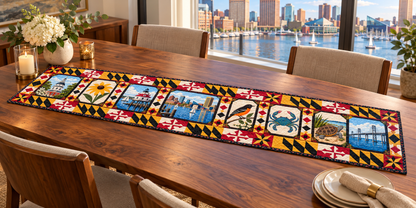 Maryland Landmark Windows Quilted Table Runner — Indoor