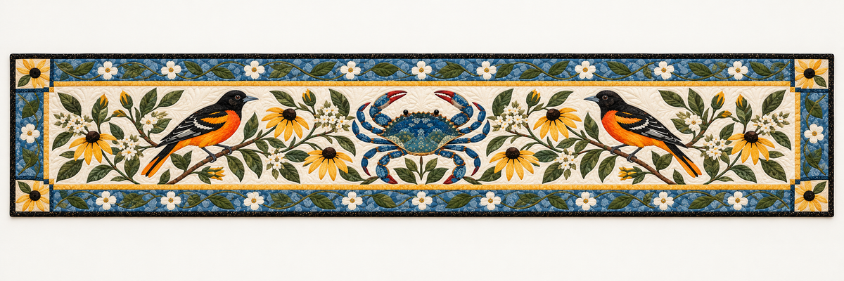 Maryland Oriole And Susans Quilted Table Runner — Runner Design