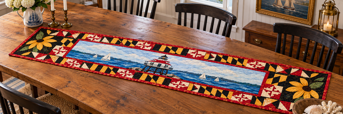 Maryland Thomas Point Beacon Quilted Table Runner — Indoor