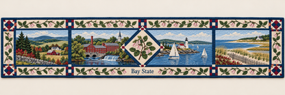 Massachusetts Bay State Sampler Quilted Table Runner — Runner Design