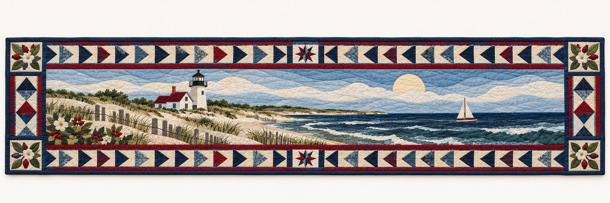 Massachusetts Cape Light And Dunes Quilted Table Runner — Runner Design