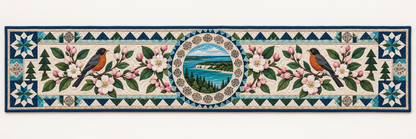 Michigan Apple Blossom Peninsula Quilted Table Runner — Runner Design