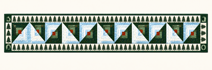 Michigan White Pine Log Cabin Quilted Table Runner — Runner Design