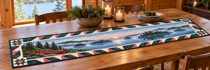 Minnesota Boundary Waters Quiet Quilted Table Runner — Indoor
