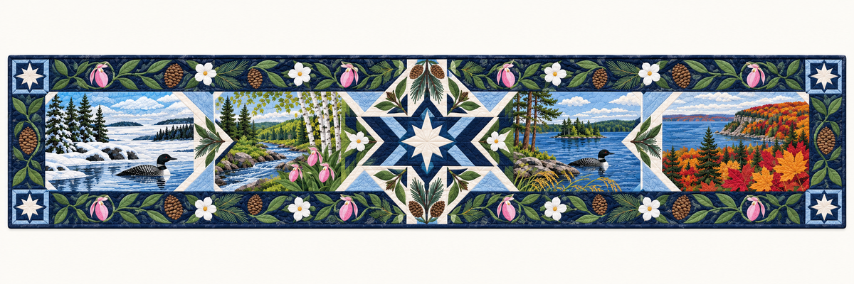 Minnesota Four Seasons Quilted Table Runner — Runner Design