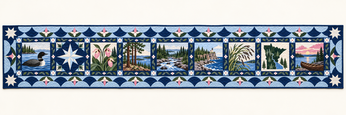 Minnesota Heritage Album Quilted Table Runner — Runner Design