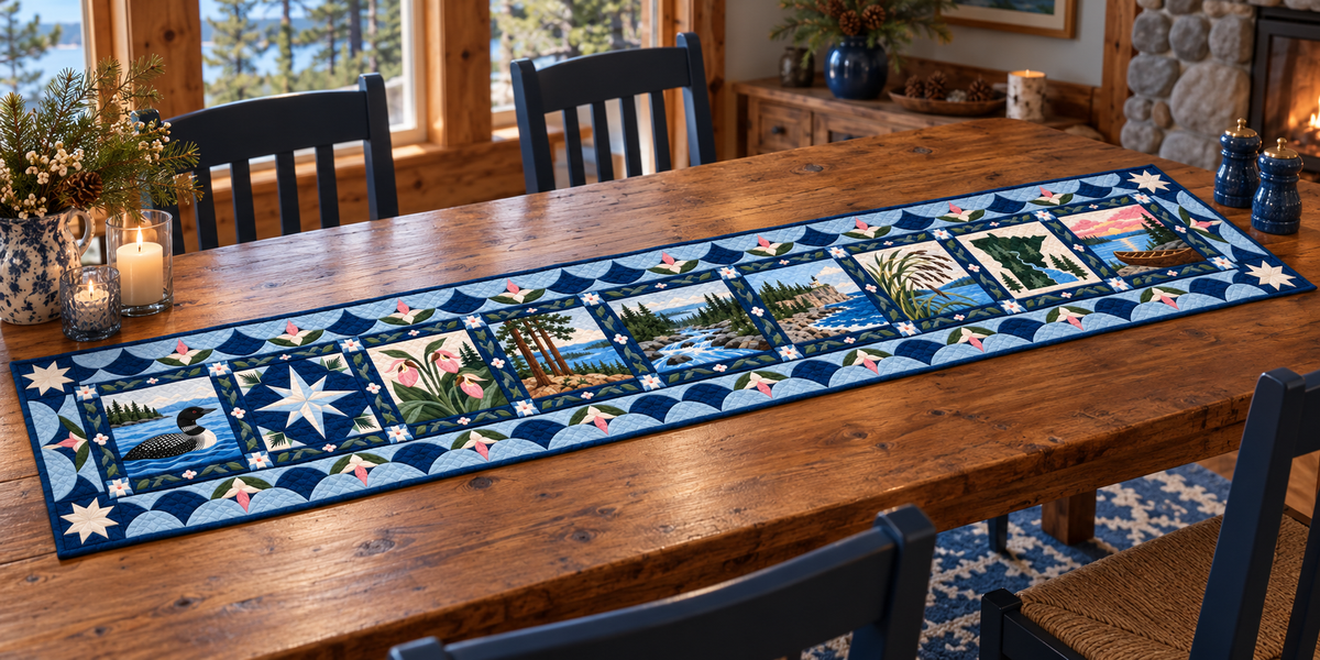 Minnesota Heritage Album Quilted Table Runner — Indoor