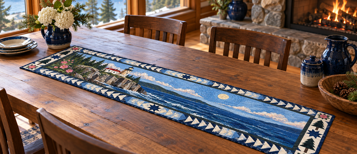 Minnesota Split Rock Light Quilted Table Runner — Indoor