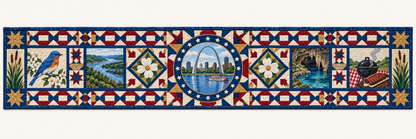 Missouri Celebration In Cloth Quilted Table Runner — Runner Design
