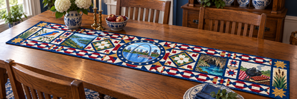 Missouri Celebration In Cloth Quilted Table Runner — Indoor