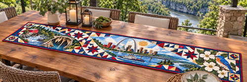 Missouri Mosaic Horizons Quilted Table Runner — Outdoor