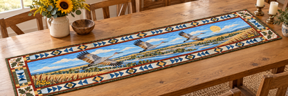 Nebraska Platte River Wings Quilted Table Runner — Indoor