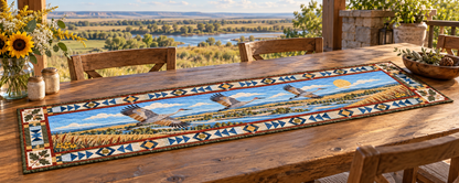 Nebraska Platte River Wings Quilted Table Runner — Outdoor