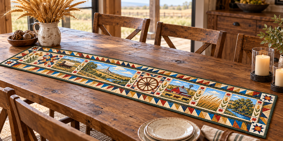 Nebraska Sandhills Passage Quilted Table Runner — Indoor