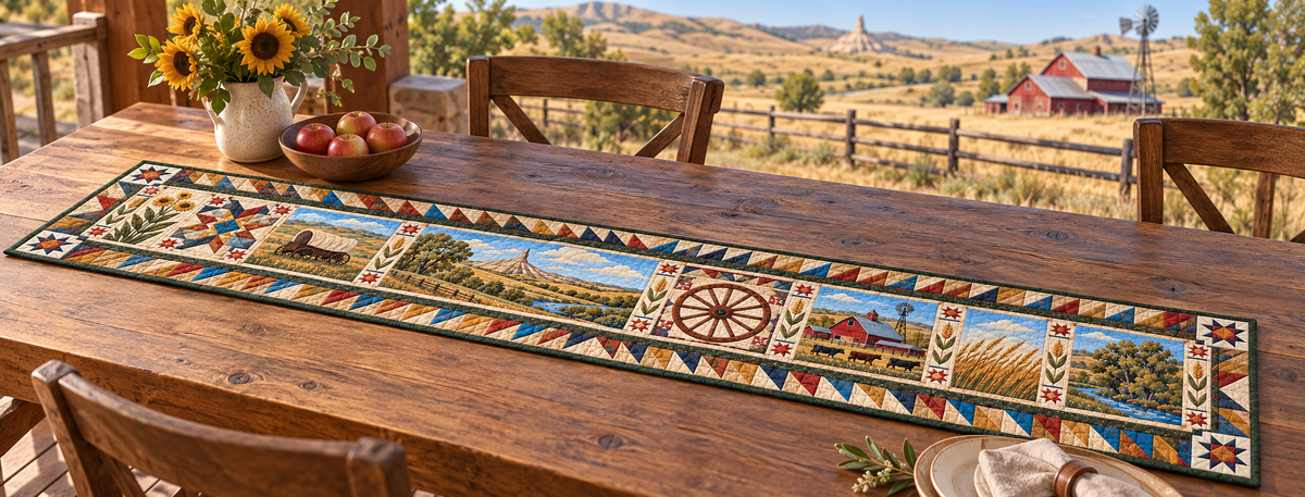 Nebraska Sandhills Passage Quilted Table Runner — Outdoor