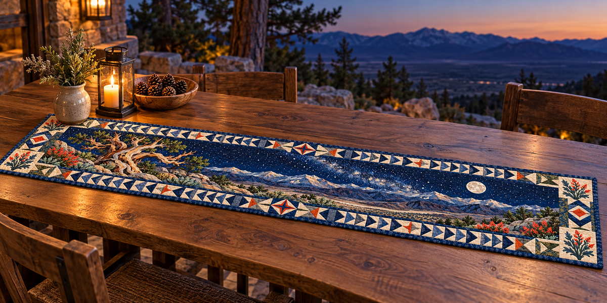 Nevada Basin And Bristlecone Quilted Table Runner — Outdoor