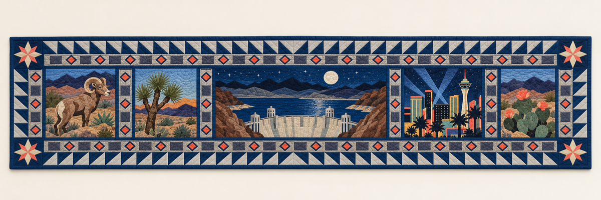 Nevada Desert After Dark Quilted Table Runner — Runner Design