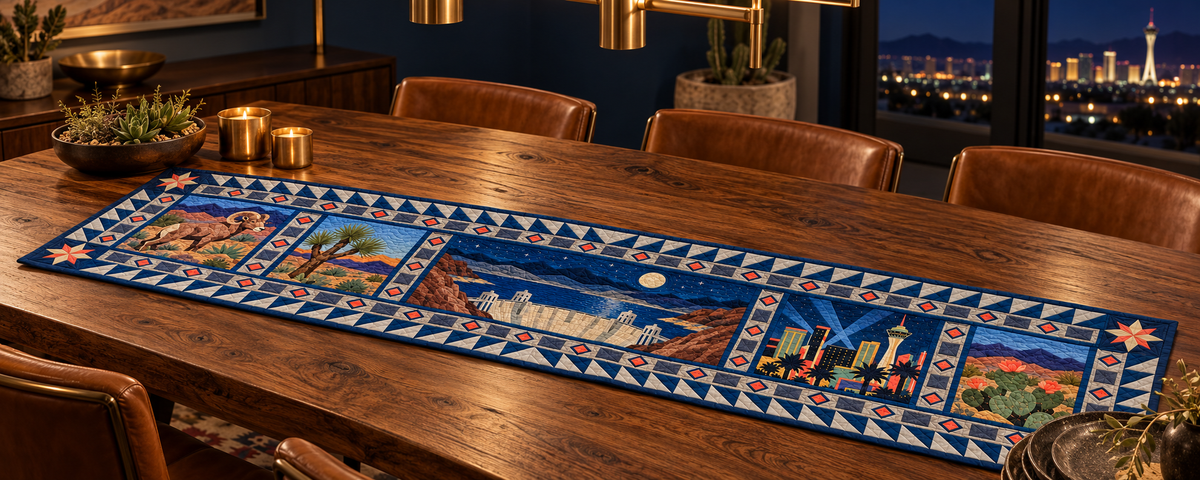 Nevada Desert After Dark Quilted Table Runner — Indoor