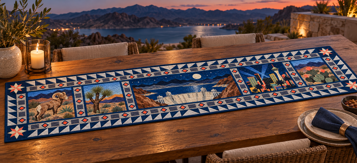 Nevada Desert After Dark Quilted Table Runner — Outdoor