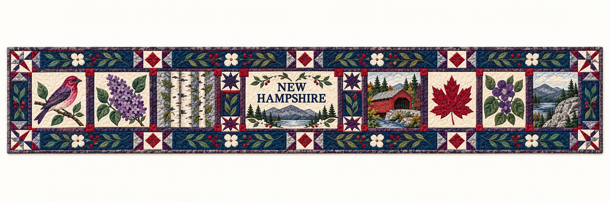 New Hampshire Granite State Home Quilted Table Runner — Runner Design