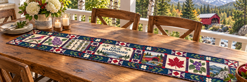 New Hampshire Granite State Home Quilted Table Runner — Outdoor