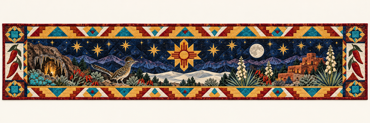 New Mexico Night Garden Quilted Table Runner — Runner Design