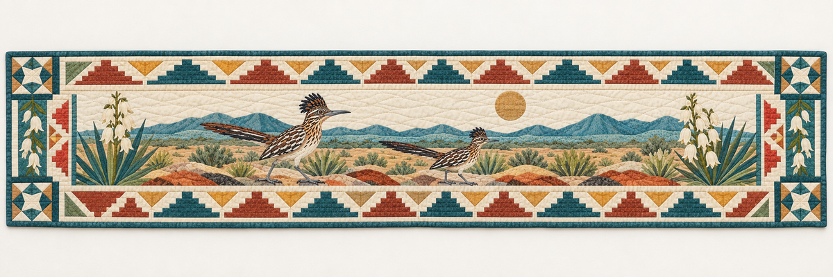 New Mexico Roadrunner And Yucca Quilted Table Runner — Runner Design