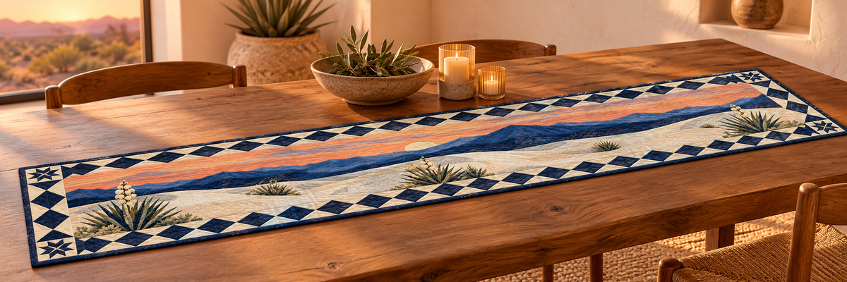 New Mexico White Sands Reverie Quilted Table Runner — Indoor
