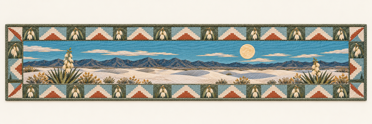 New Mexico Yucca Moon Sands Quilted Table Runner — Runner Design