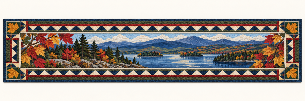 New York Adirondack Water And Maple Quilted Table Runner — Runner Design
