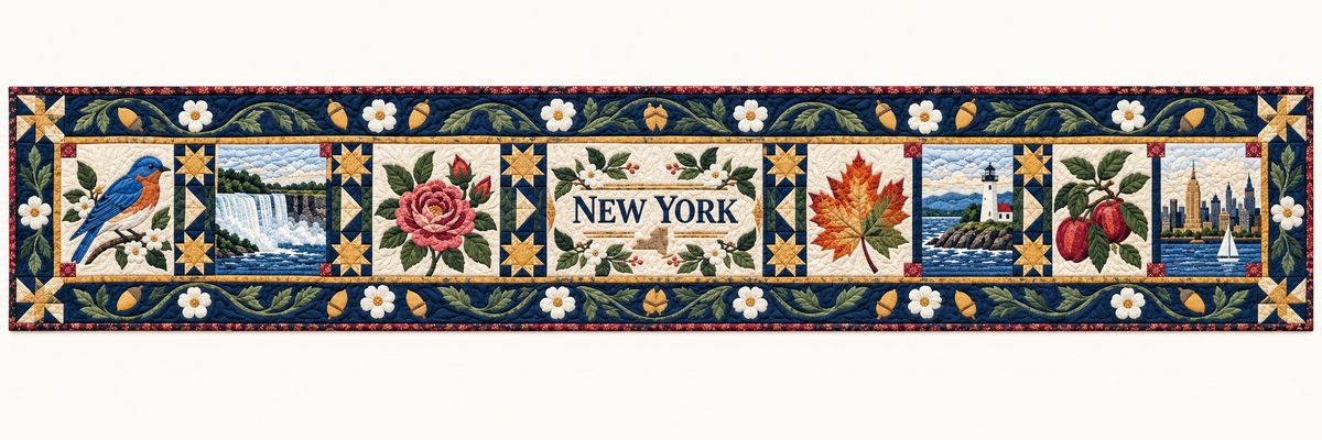 New York Empire State Heirloom Quilted Table Runner — Runner Design