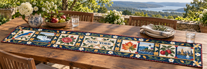 New York Empire State Heirloom Quilted Table Runner — Outdoor