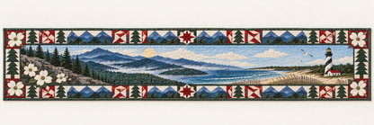 North Carolina Blue Ridge To The Banks Quilted Table Runner — Runner Design