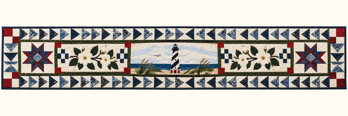 North Carolina Hatteras Spiral Quilted Table Runner — Runner Design