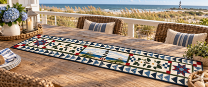 North Carolina Hatteras Spiral Quilted Table Runner — Outdoor