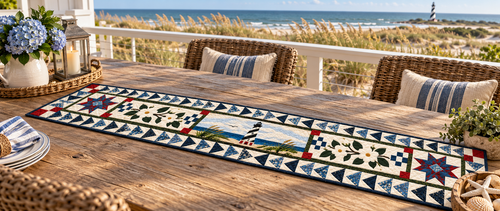North Carolina Hatteras Spiral Quilted Table Runner — Outdoor