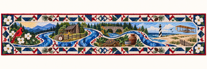North Carolina River Of Stories Quilted Table Runner — Runner Design