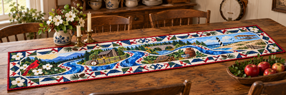 North Carolina River Of Stories Quilted Table Runner — Indoor