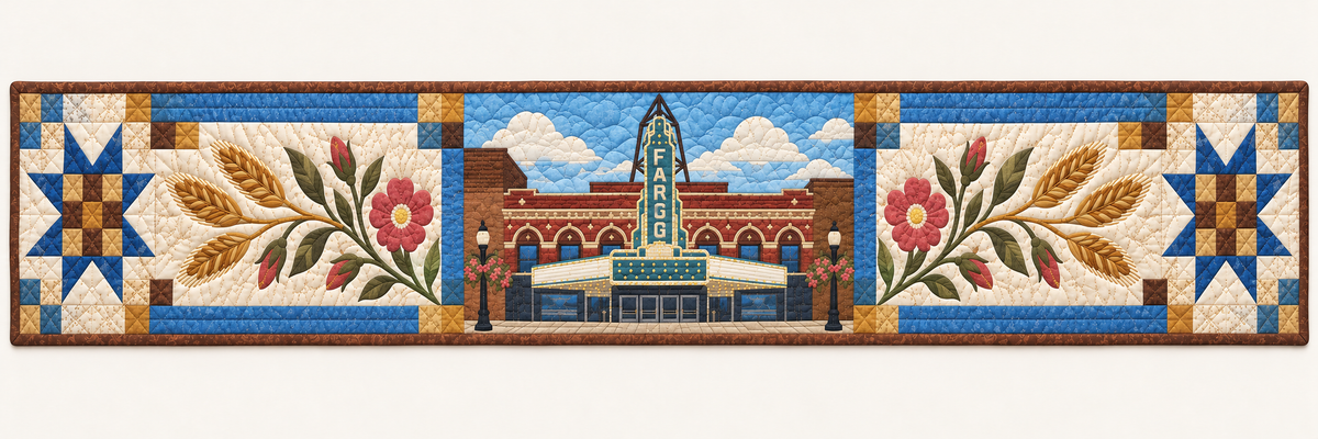North Dakota Fargo Lights Quilted Table Runner — Runner Design