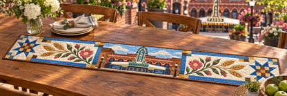 North Dakota Fargo Lights Quilted Table Runner — Outdoor