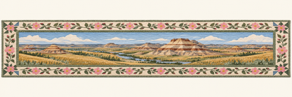 North Dakota Prairie Rose Horizons Quilted Table Runner — Runner Design