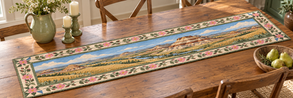 North Dakota Prairie Rose Horizons Quilted Table Runner — Indoor
