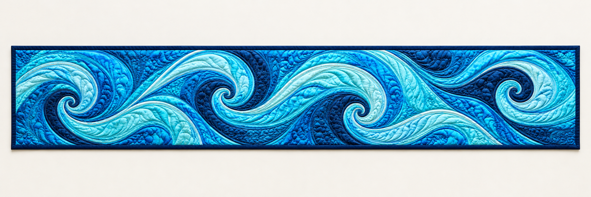 Ocean Curl Quilted Table Runner — Runner Design