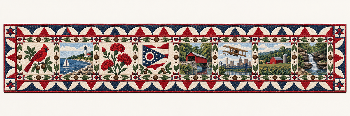 Ohio Heritage Album Quilted Table Runner — Runner Design