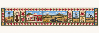 Oklahoma Mother Road Music Quilted Table Runner — Runner Design