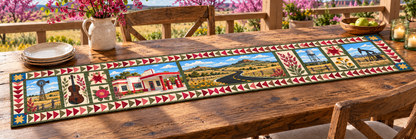Oklahoma Mother Road Music Quilted Table Runner — Outdoor