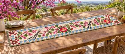 Oklahoma Scissortail And Redbud Quilted Table Runner — Outdoor